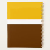 Geel Wit Bruin Plain Kleur Block Design Planner (Achterkant)