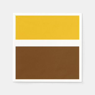 Geel Wit Bruin Plain Kleur Block Design Servet