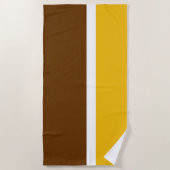 Geel Wit Bruin Plain Kleur Block Design Strandlaken (Voorkant)