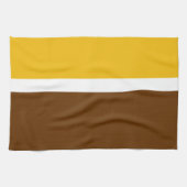 Geel Wit Bruin Plain Kleur Block Design Theedoek (Horizontaal)