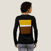 Geel Wit Bruin Plain Kleur Block Design Tri-Blend Shirt (Achterkant)