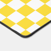 Geel Wit Check Checkerboard Patroon Bureaumat (Hoek)