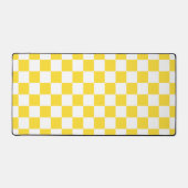Geel Wit Check Checkerboard Patroon Bureaumat (Voorkant)