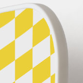 Geel Wit Check Checkerboard Patroon Pickleball Paddle (Links Detail)