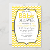 Geel wit Chevron Magnetic Baby shower Invite Magnetische Uitnodiging (Voorkant)