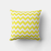 Geel Wit Chevron Marineblauw Quatrefoil Monogram Kussen (Achterkant)