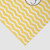 Geel Wit Chevron Print Monogram Letter Initiaal Tissuepapier (Detail)