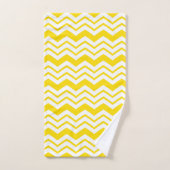 Geel Wit Chevron Zigzag Patroon Ontwerp Bad Handdoek (Handdoek)