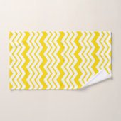 Geel Wit Chevron Zigzag Patroon Ontwerp Bad Handdoek (Handdoek)