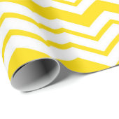 Geel Wit Chevron Zigzag Patroon Ontwerp  Cadeaupapier (Rol Hoek)
