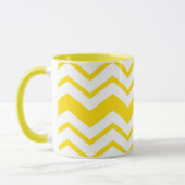 Geel Wit Chevron Zigzag Patroon Ontwerp  Mok (Links)