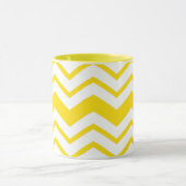 Geel Wit Chevron Zigzag Patroon Ontwerp  Mok (Midden)