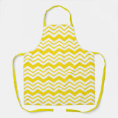 Geel Wit Chevron Zigzag Patroon Ontwerp Schort (Voorkant)