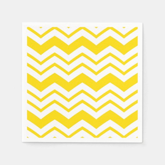 Geel Wit Chevron Zigzag Patroon Ontwerp Servet (Voorkant)