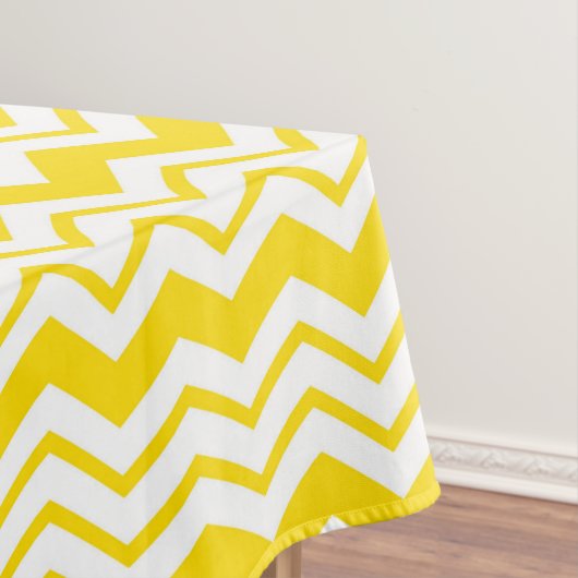 Geel Wit Chevron Zigzag Patroon Ontwerp Tafelkleed (Voorbeeld)