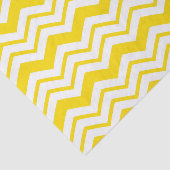 Geel Wit Chevron Zigzag Patroon Ontwerp Tissuepapier (Detail)