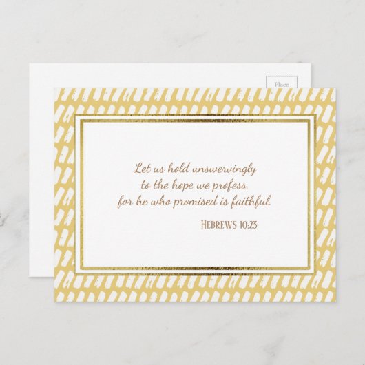 Geel, wit, Christelijk goudbijbel, verse Briefkaar Briefkaart (Voorkant / Achterkant)