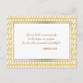 Geel, wit, Christelijk goudbijbel, verse Briefkaar Briefkaart (Voorkant)