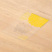 Geel Wit Chrysanthemum Stijlvolle Eenvoudige Huwel Acryl Uitnodigingen (Laagn)