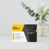 Geel & Wit Creatief Visitekaartje Sjabloon (Staand voorkant)