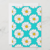 Geel wit dagblad Yellow Turquoise Daisy Pattern Kaart (Achterkant)