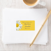 Geel & Wit Daisy Bruiloft Favor Label / Sticker (Insitu)