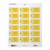 Geel & Wit Daisy Bruiloft Favor Label / Sticker (Full Sheet)