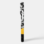 Geel & Wit Damask Gedrukt Faux Rhinestone Case-Mate iPhone Case (Achterkant / Links)