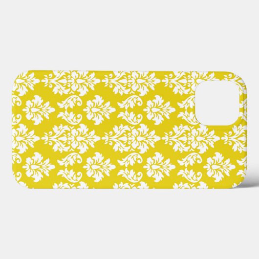 Geel wit  Damaspatroon Case-Mate iPhone Case (Achterkant (horizontaal))