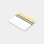 Geel & Wit Damast Patroon Modern Gepersonaliseerd Post-it® Notes (Schuin)