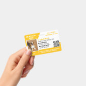 Geel Wit Diensthond Foto ID QR Code Badge (Handheld)