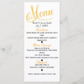 Geel & Wit Eenvoudig Elegant Trouwmenu Kaart (Voorkant)