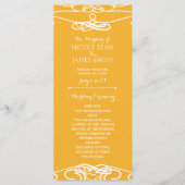 Geel & Wit  Elegant Huwelijksprogramma Programmakaart (Voorkant)