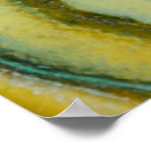 Geel, wit en blauw abstract schilderij poster (Hoek)