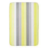 Geel, Wit en Grijs Gestreepte badmat (Voorkant Verticaal)