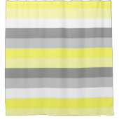 Geel, Wit en Grijs Strepen douchegordijn (Voorkant)