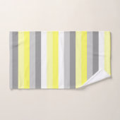 Geel, Wit en Grijs Stripes badhanddoekset Bad Handdoek (Handdoek)