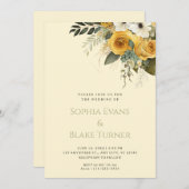 Geel Wit en Groen Floral Geel Weddenschap Kaart (Voorkant / Achterkant)