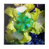Geel, wit en groen Iris Flower Tegel Tegeltje (Voorkant)