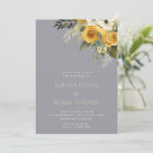 Geel wit en groen vezel grijs huwelijk kaart (Staand voorkant)