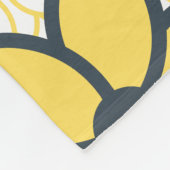 Geel, wit en houtskool Moderne Floral Fleece Deken (Hoek)