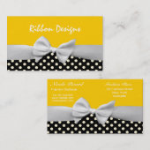 Geel, wit en zwart lint- en poolpunt visitekaartje (Voorkant / Achterkant)