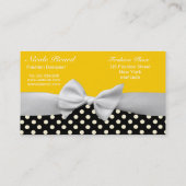 Geel, wit en zwart lint- en poolpunt visitekaartje (Achterkant)