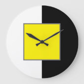 Geel, wit en zwart, minimaal modern grote klok (Voorkant)