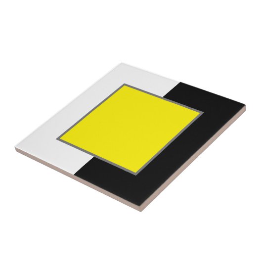 Geel, wit en zwart tegeltje (Zijkant)