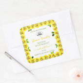 Geel wit etiket Bloomvormende Rozen Logo toevoegen (Envelop)