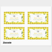 Geel wit etiket Bloomvormende Rozen Logo toevoegen (Vel)