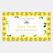 Geel wit etiket Bloomvormende Rozen Logo toevoegen (Voorkant)
