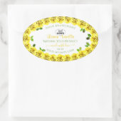 Geel wit etiket Bloomvormende Rozen Logo toevoegen (Tas)