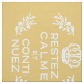 geel wit Frans script kalm houden en doorgaan Stof (Swatch)